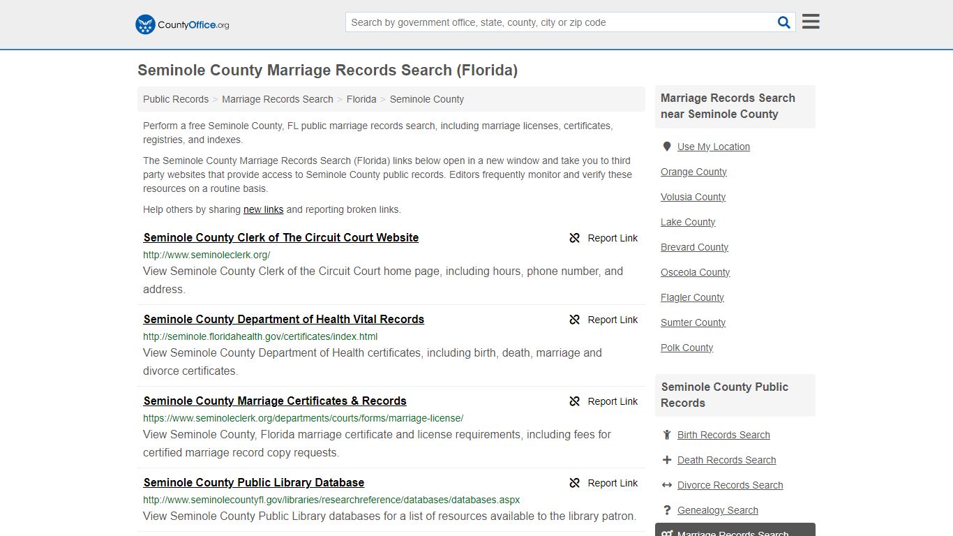 Marriage Records Search - Seminole County, FL (Marriage Licenses ...