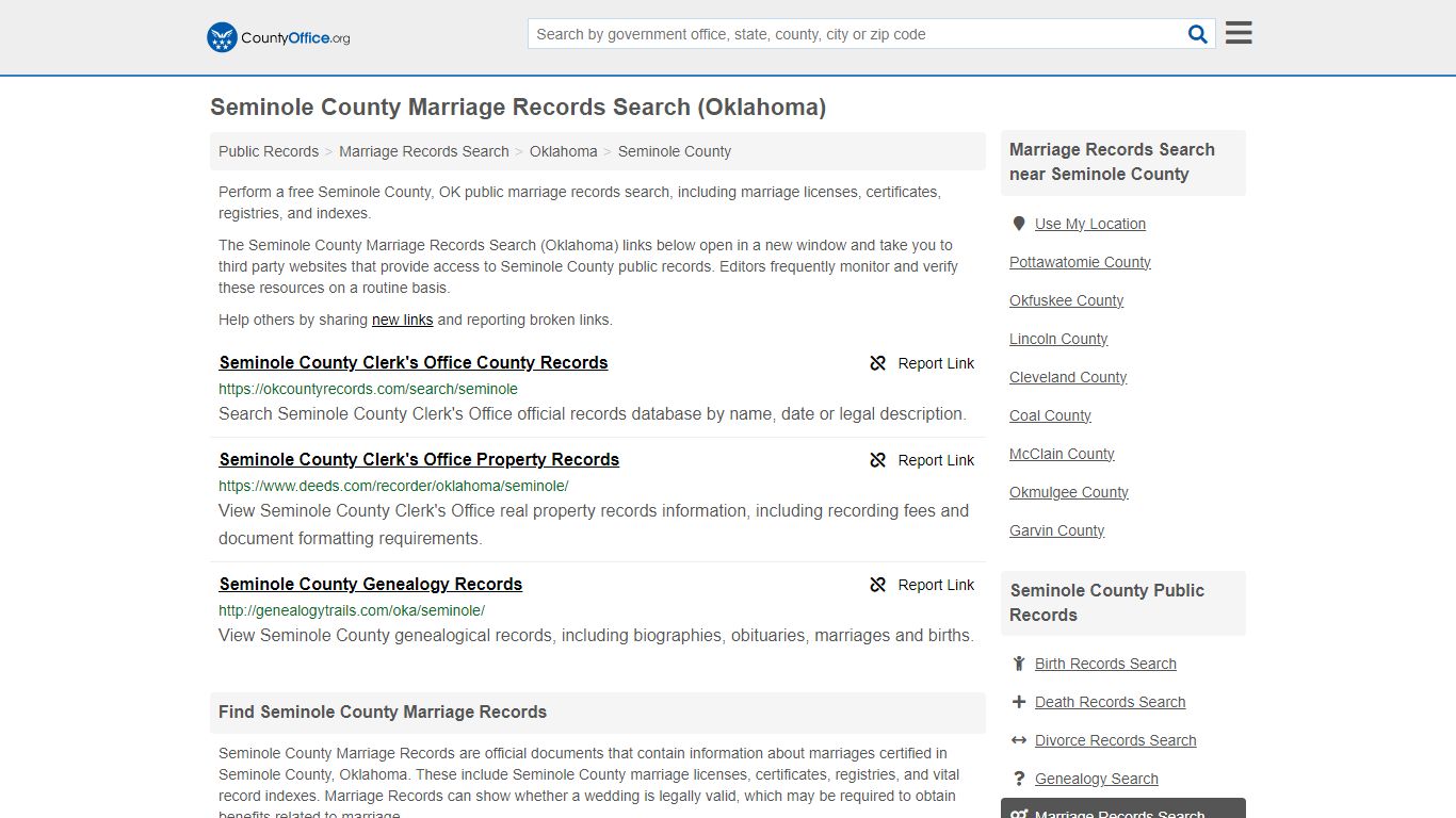 Marriage Records Search - Seminole County, OK (Marriage Licenses ...