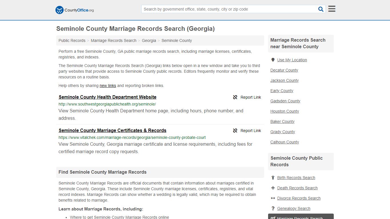 Marriage Records Search - Seminole County, GA (Marriage Licenses ...